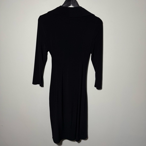 Joseph Ribkoff Black Sheath Dress with Plunge Neckline - Picture 2 of 8